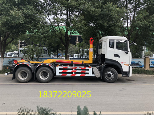 東風天龍25噸到28噸國六勾臂式垃圾車底盤介紹_新中綠專汽